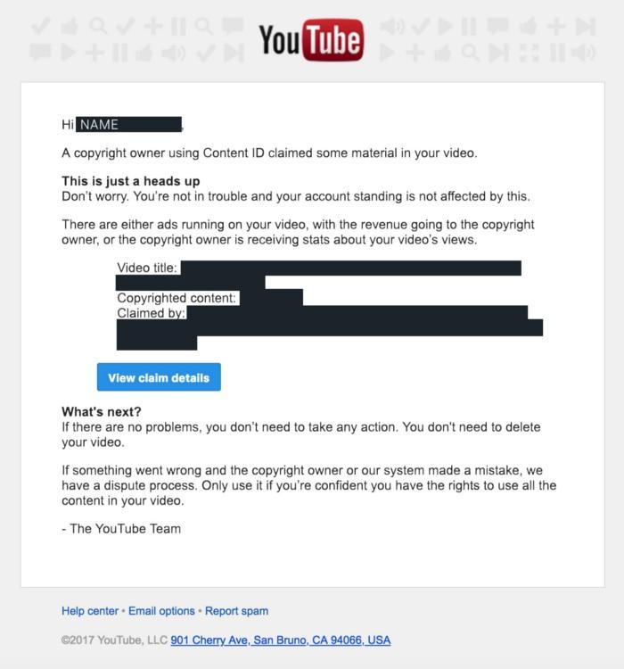 So you received a copyright claim on your YouTube video | Thematic
