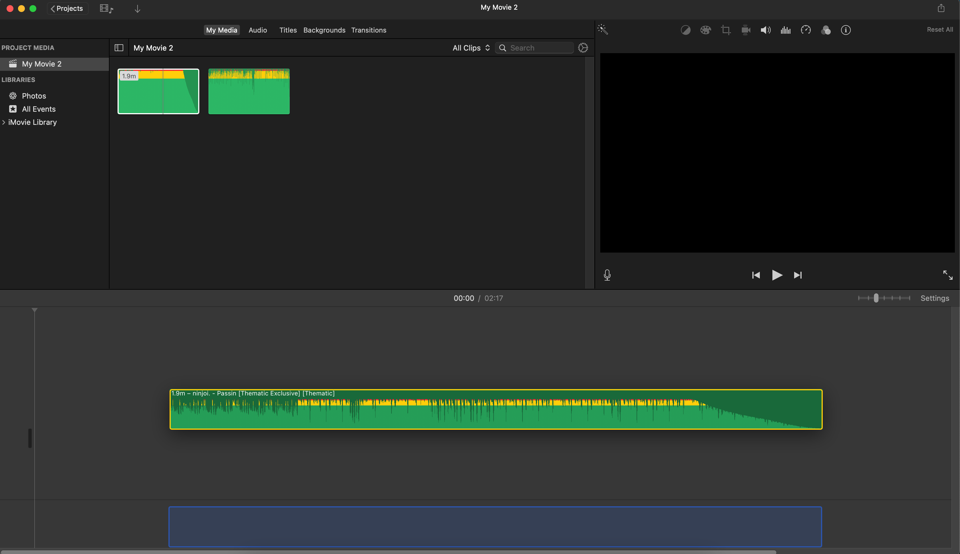 add music in imovie