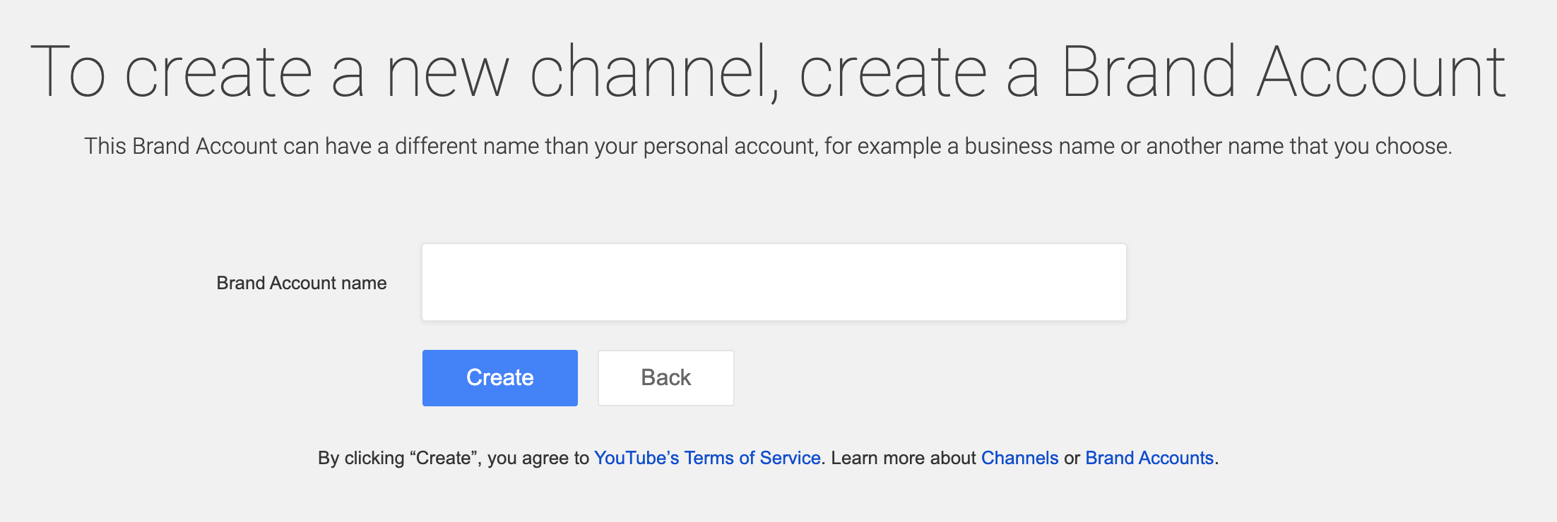 Create a new YouTube Channel without Google