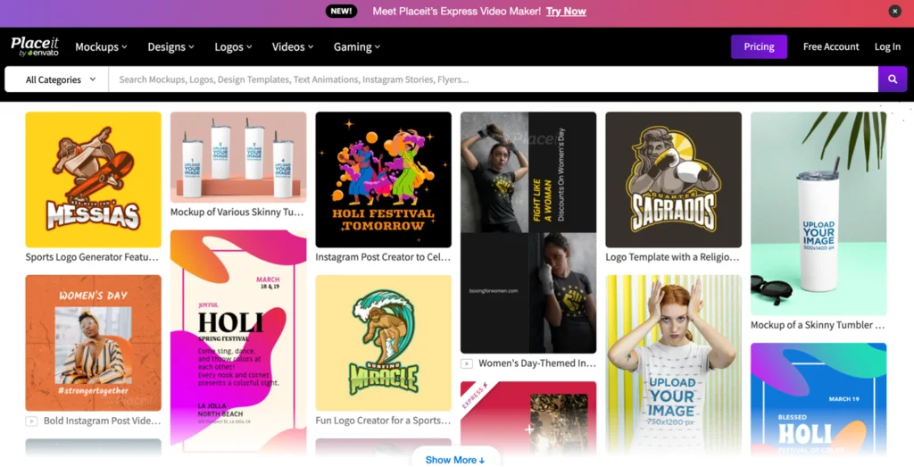 PlaceIt: Create Mockups, Logos & Videos