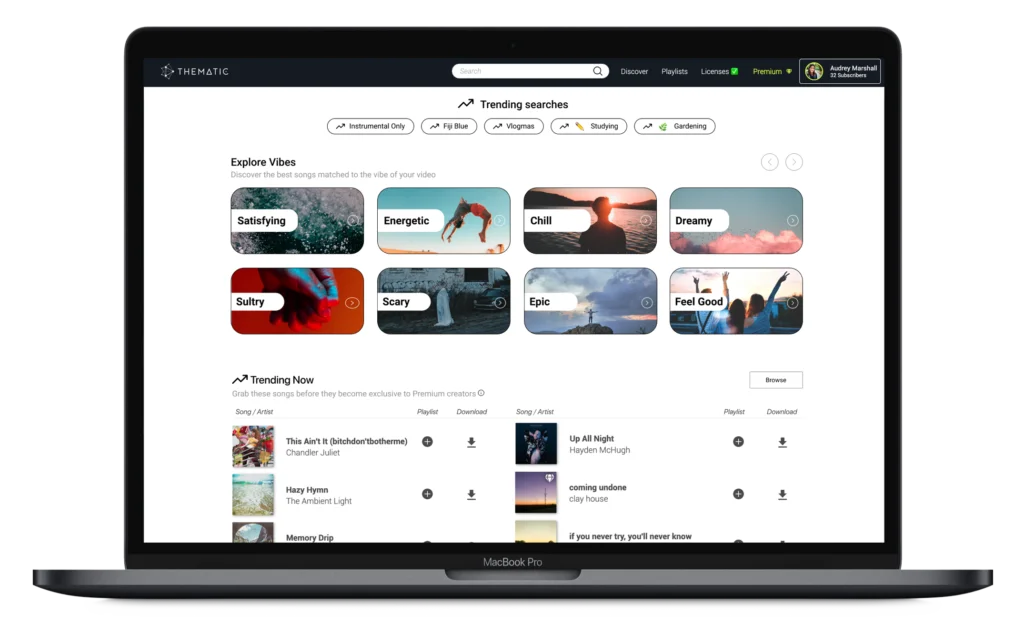 Discover Songs on Thematic