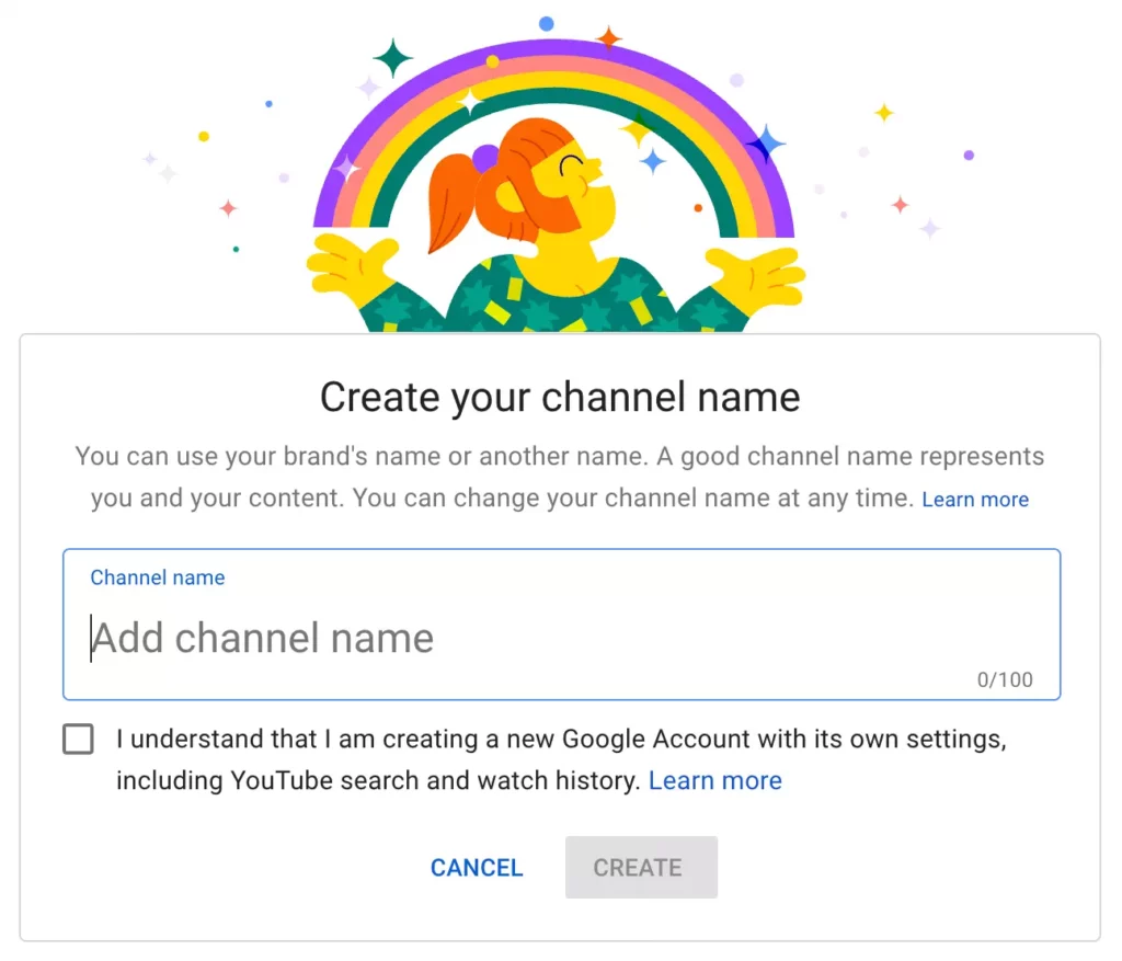 How to create a youtube channel