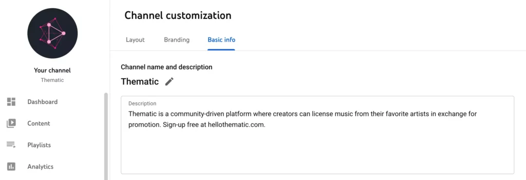 Description For Channel: Basics