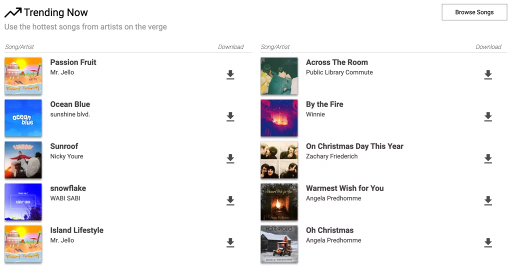 Audio Library: Download Free Music for Videos