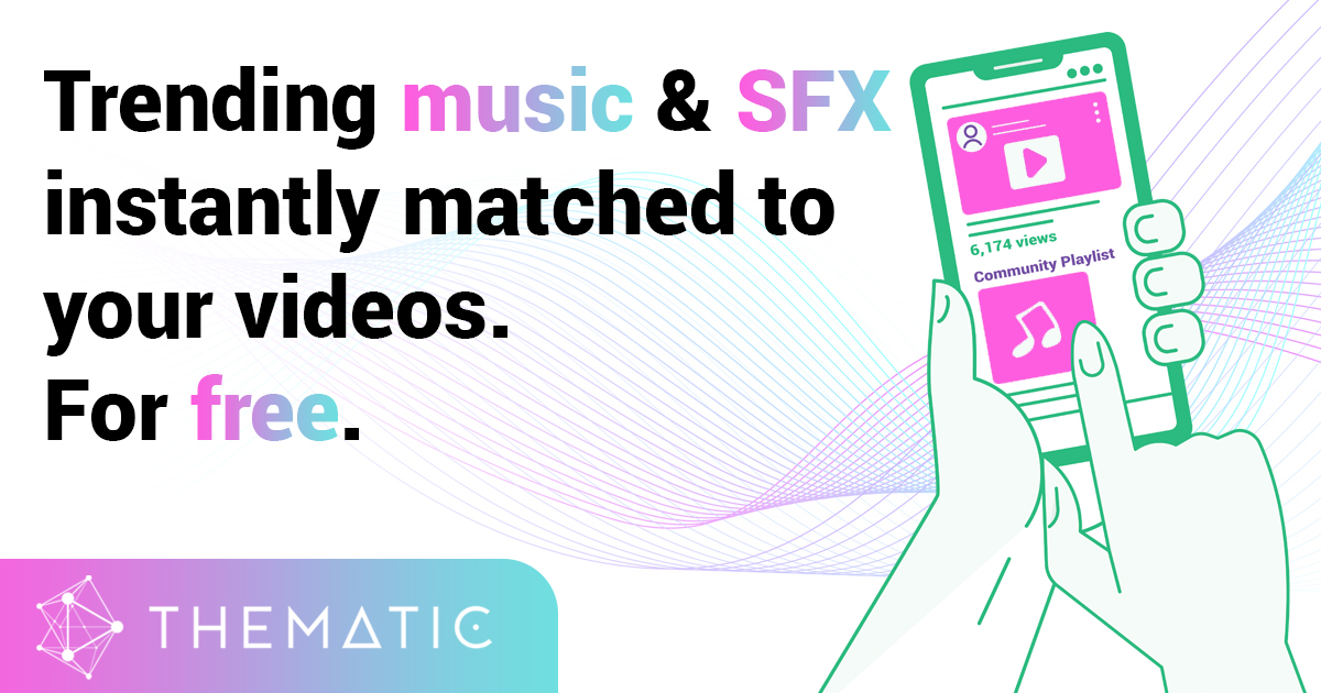 Trending music & sfx instantly matched to your videos. For free.