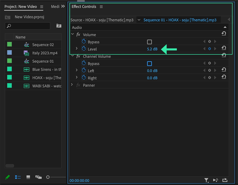 Adobe Premiere Pro: Adjust Audio Volume