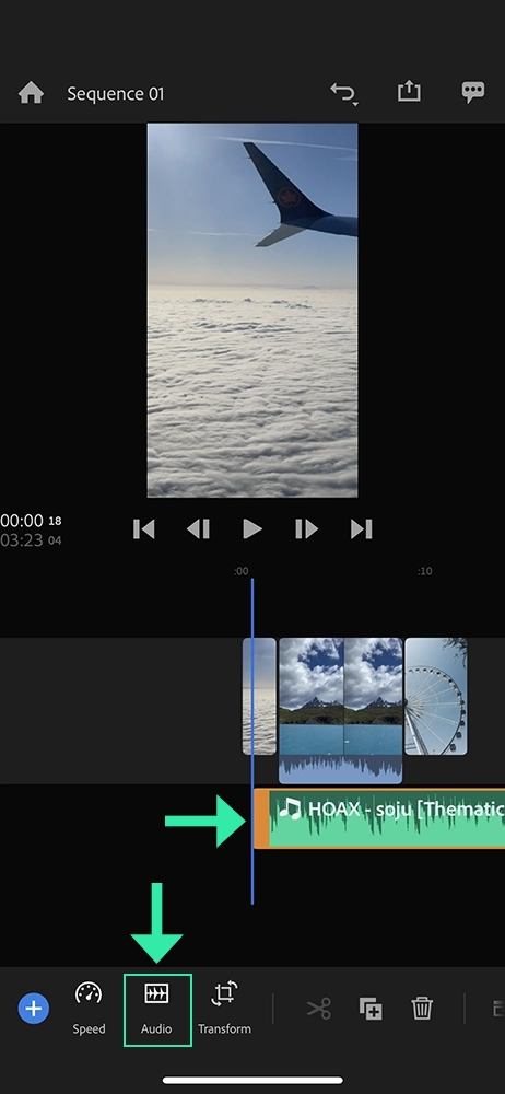 Adobe Premiere Rush Mobile App: Edit Sequence Audio