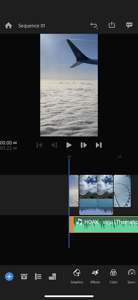 Adobe premiere rush mobile app: edit video to music