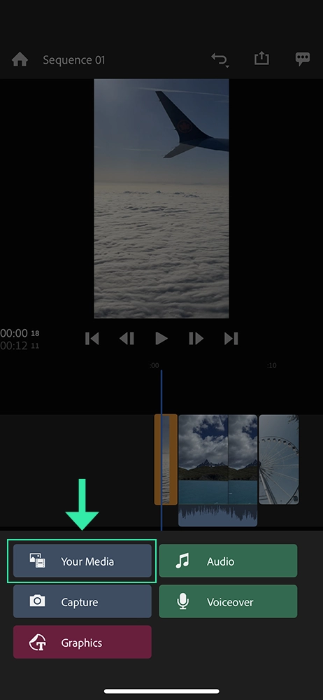 Adobe premiere rush mobile app: add your media