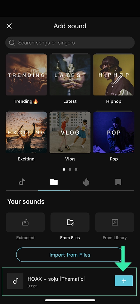 CapCut Video Editing App - Confirm Song