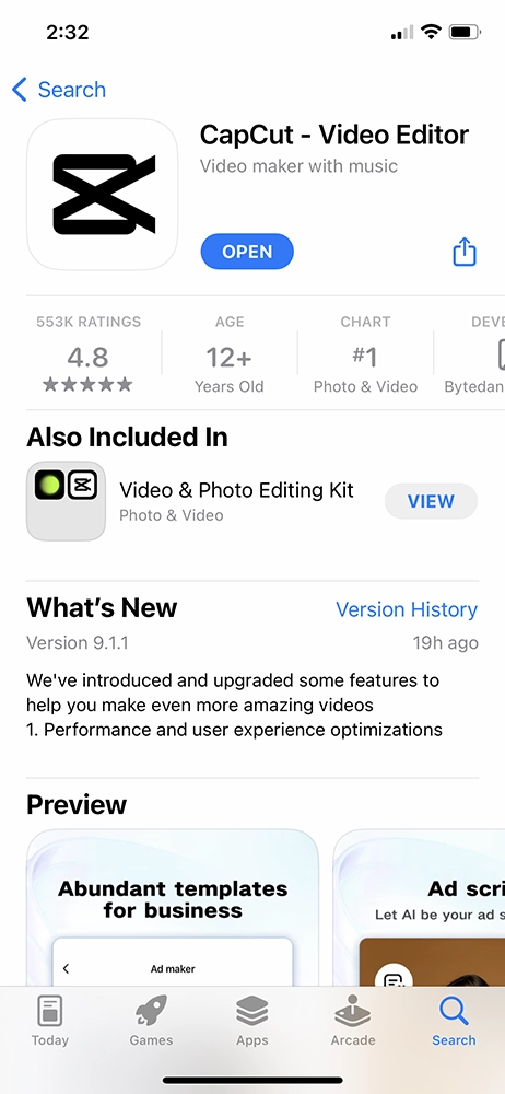 CapCut Video Editing App - Install App