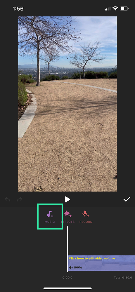 Inshot video editor - import music