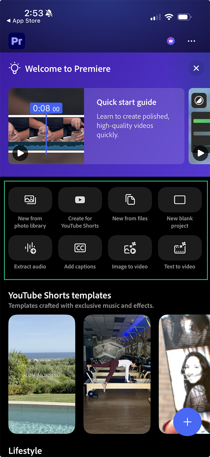 How to Add Music to Adobe Premiere Pro (Desktop and Mobile) Adobe Premiere Mobile Video Editing App: Open App