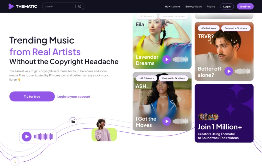 Thematic - Free Copyright-Safe Music for YouTube & Creators