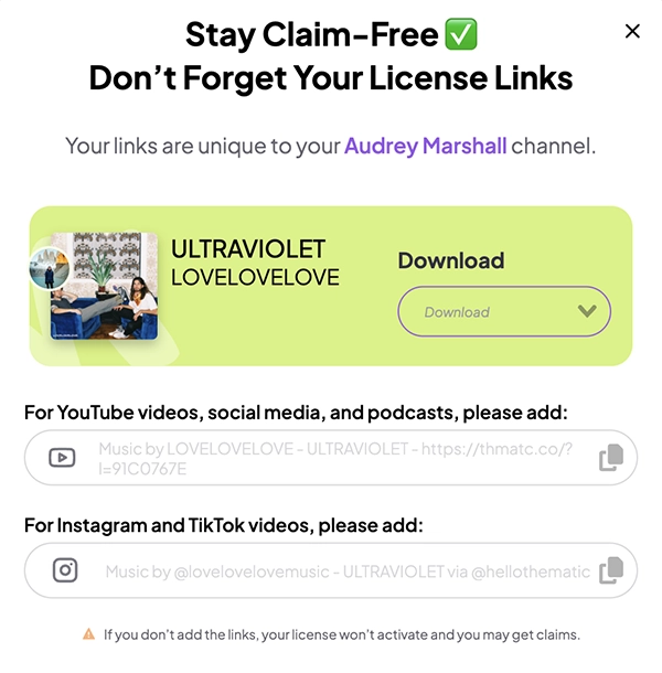 Thematic Music Promotion License Preview