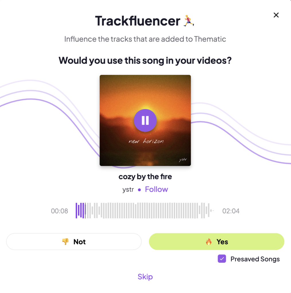 Trackfluencer: Thematic's Community Voting