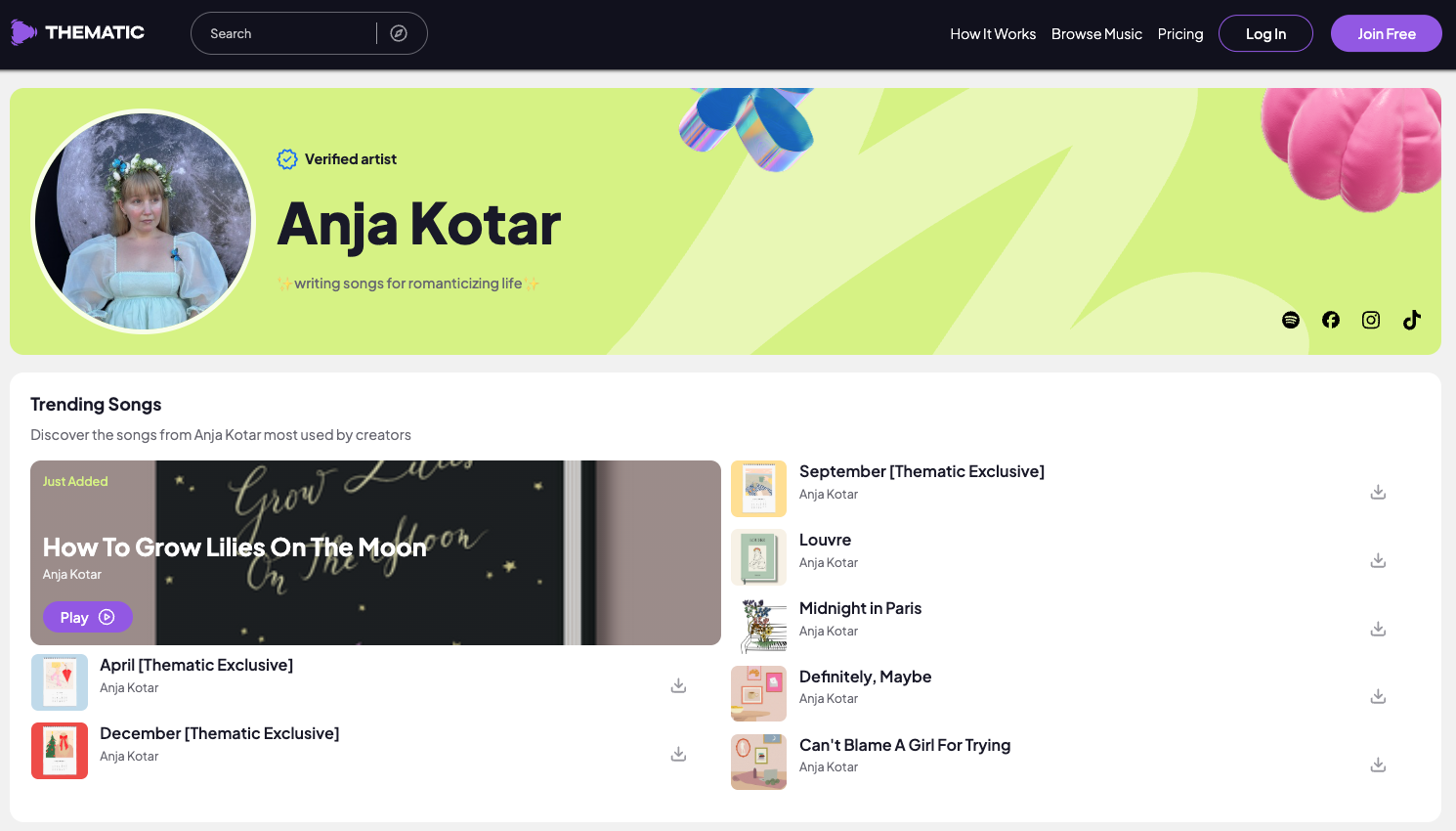 Thematic Music Artist: Anja Kotar
