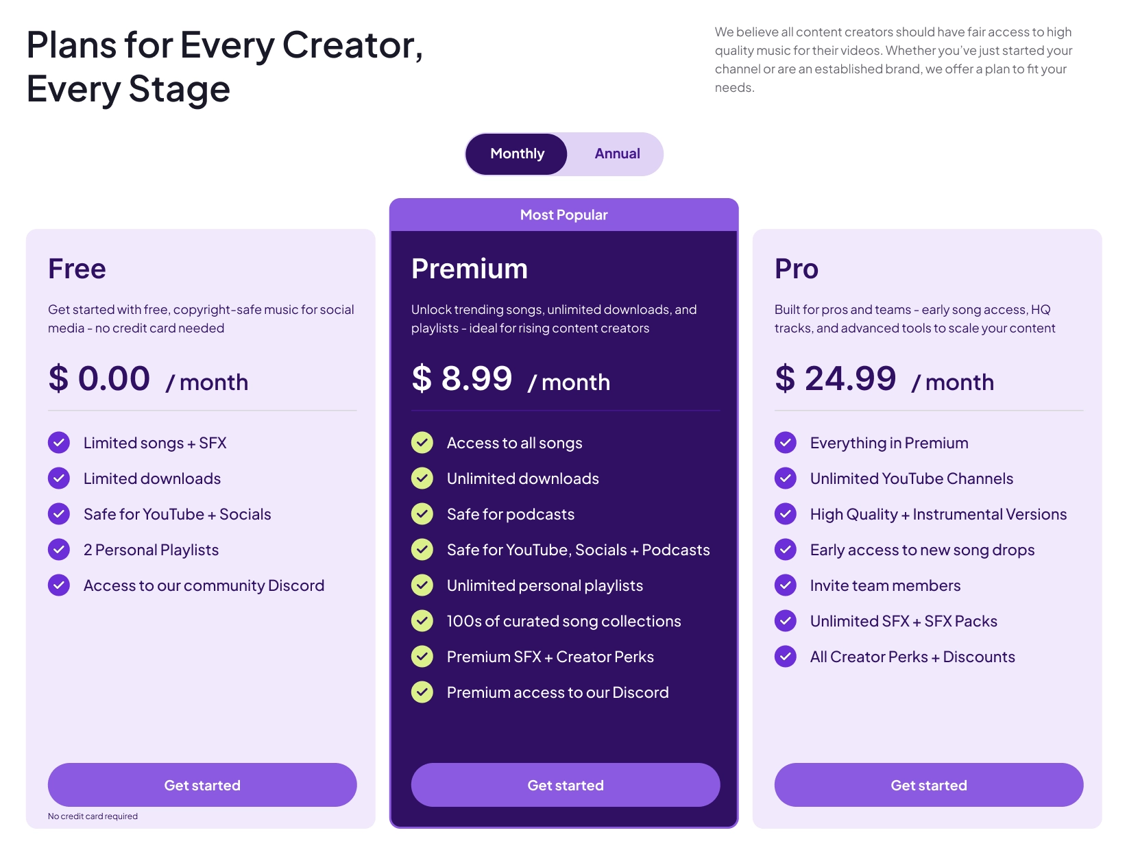 Thematic vs. Uppbeat: Which Is Better for Creators? Thematic: Pricing Plans