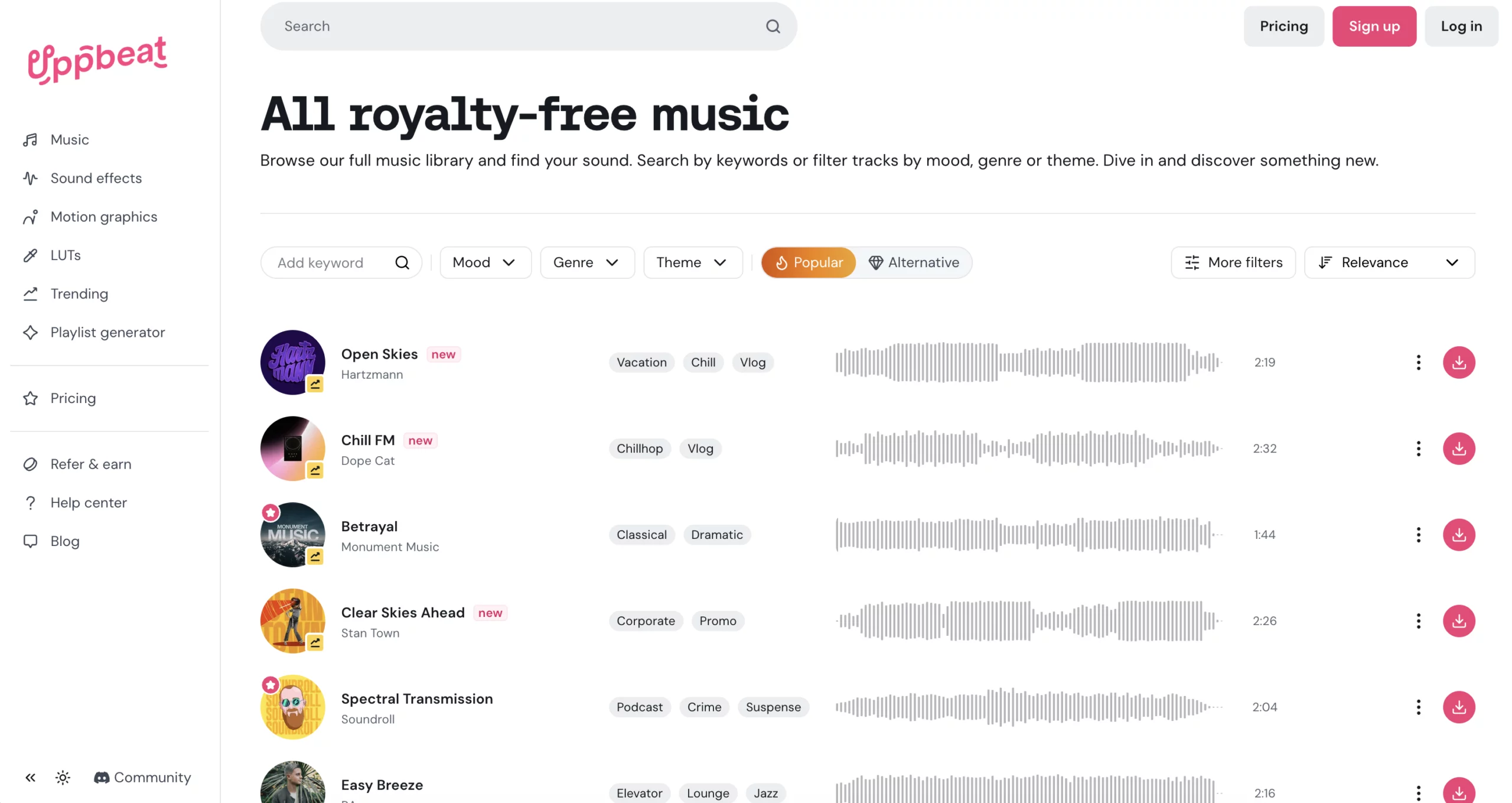 Thematic vs. Uppbeat: Which Is Better for Creators? Uppbeat: Royalty Free Music