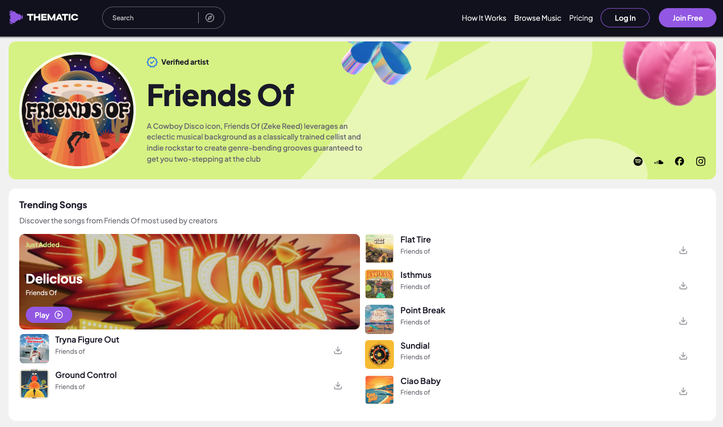 Thematic Music Artist: Friends Of