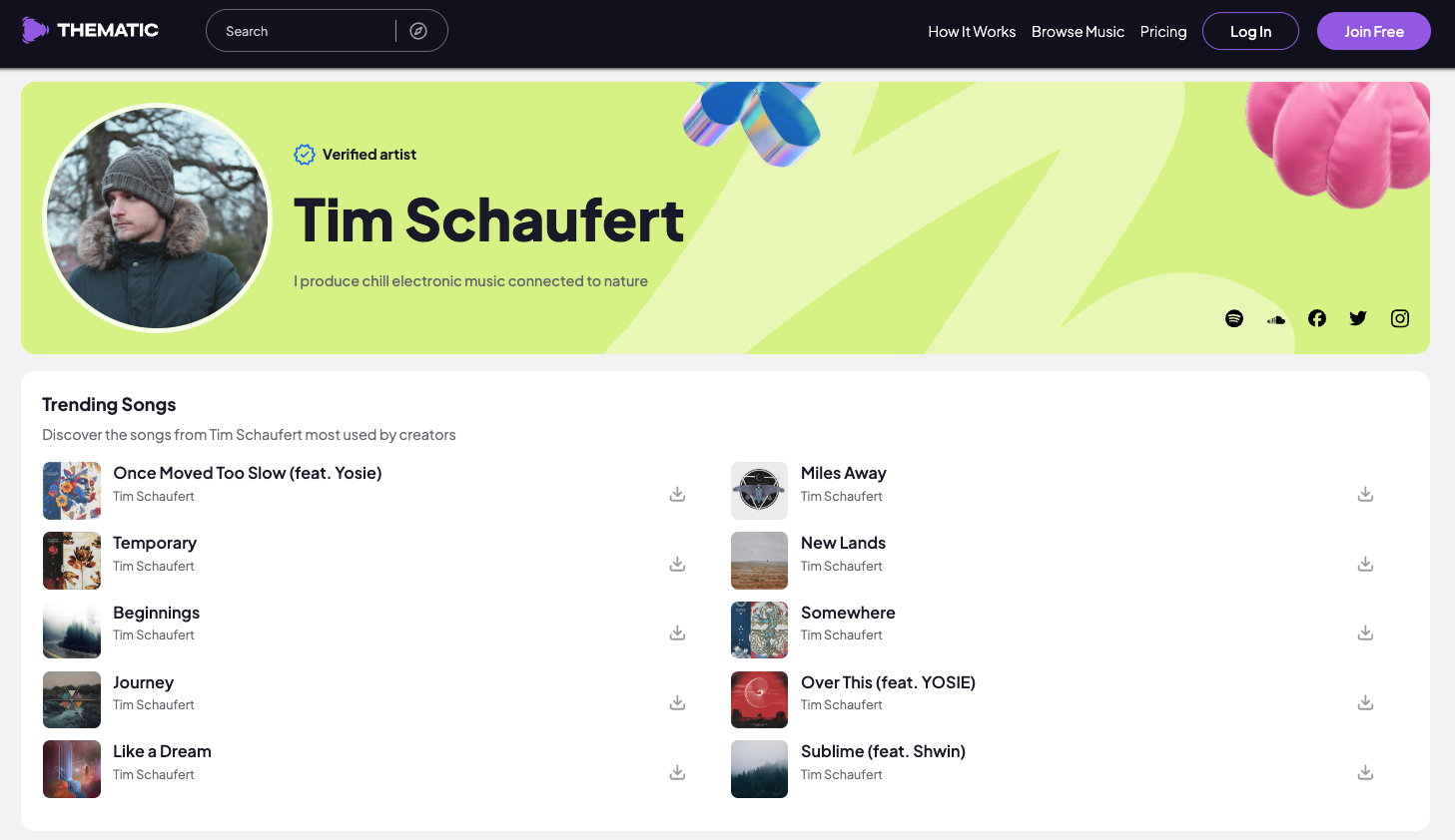 Thematic Music Artist: Tim Schaufert